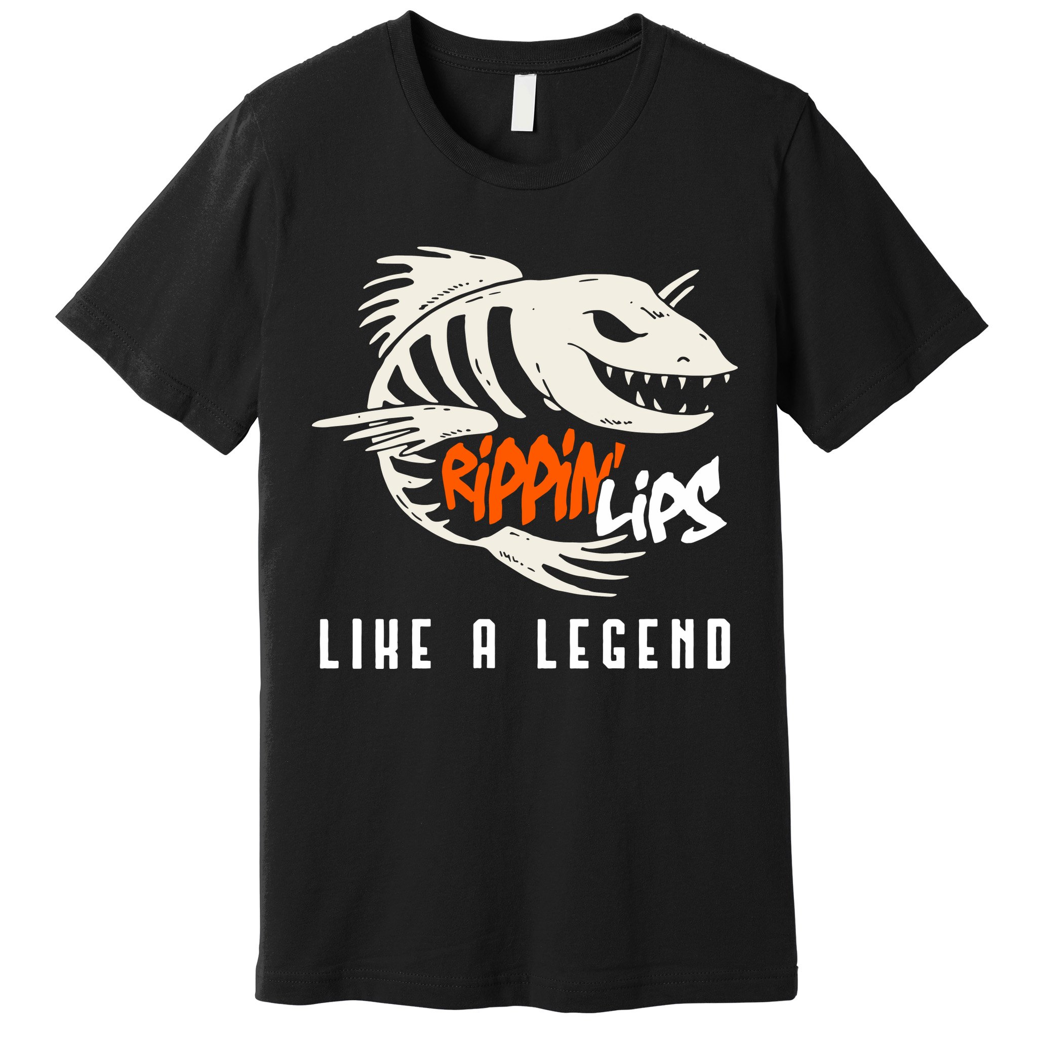 Fishing Rippin Lips Like A Legend Fish Bones Premium T-Shirt
