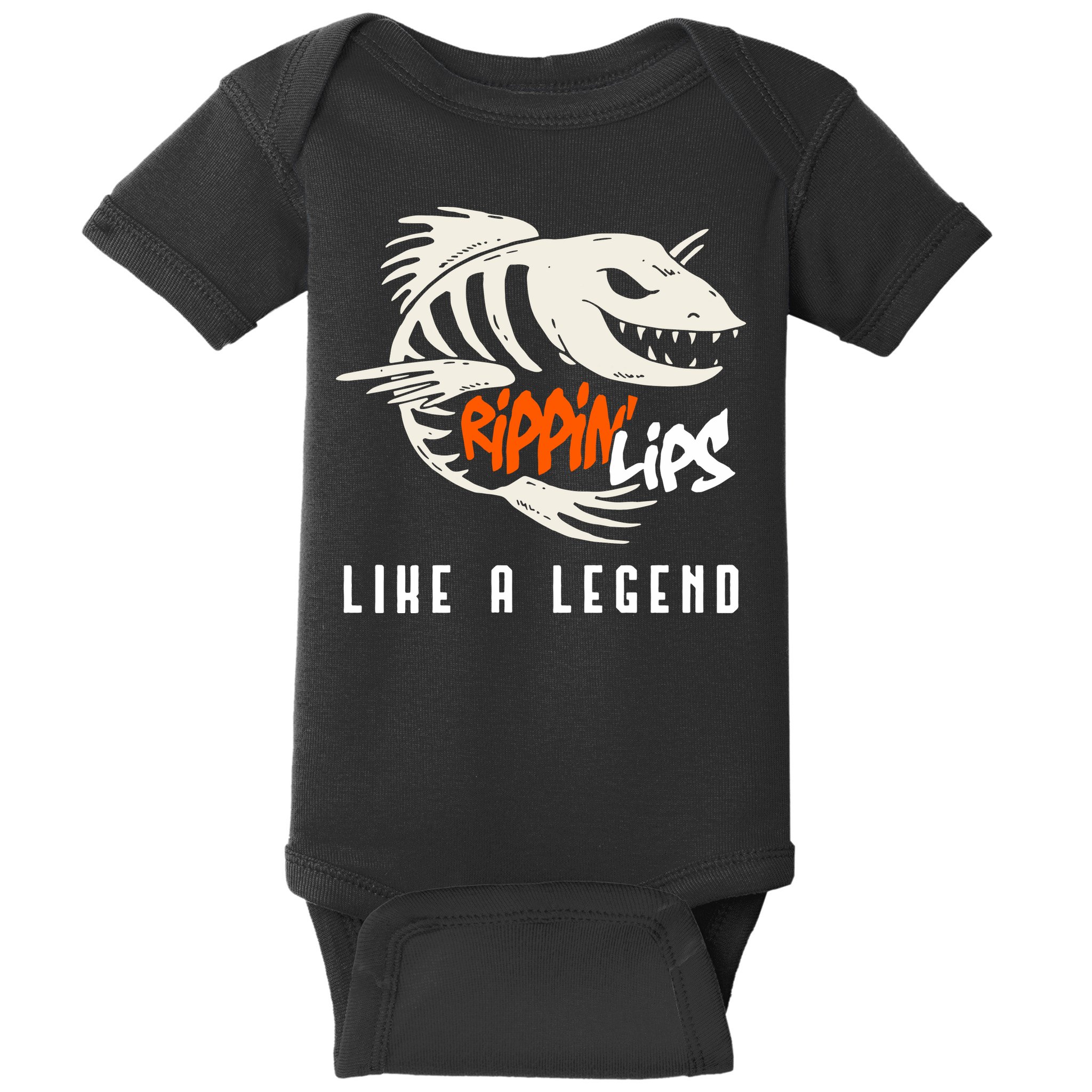 Fishing Rippin Lips Like A Legend Fish Bones Baby Bodysuit