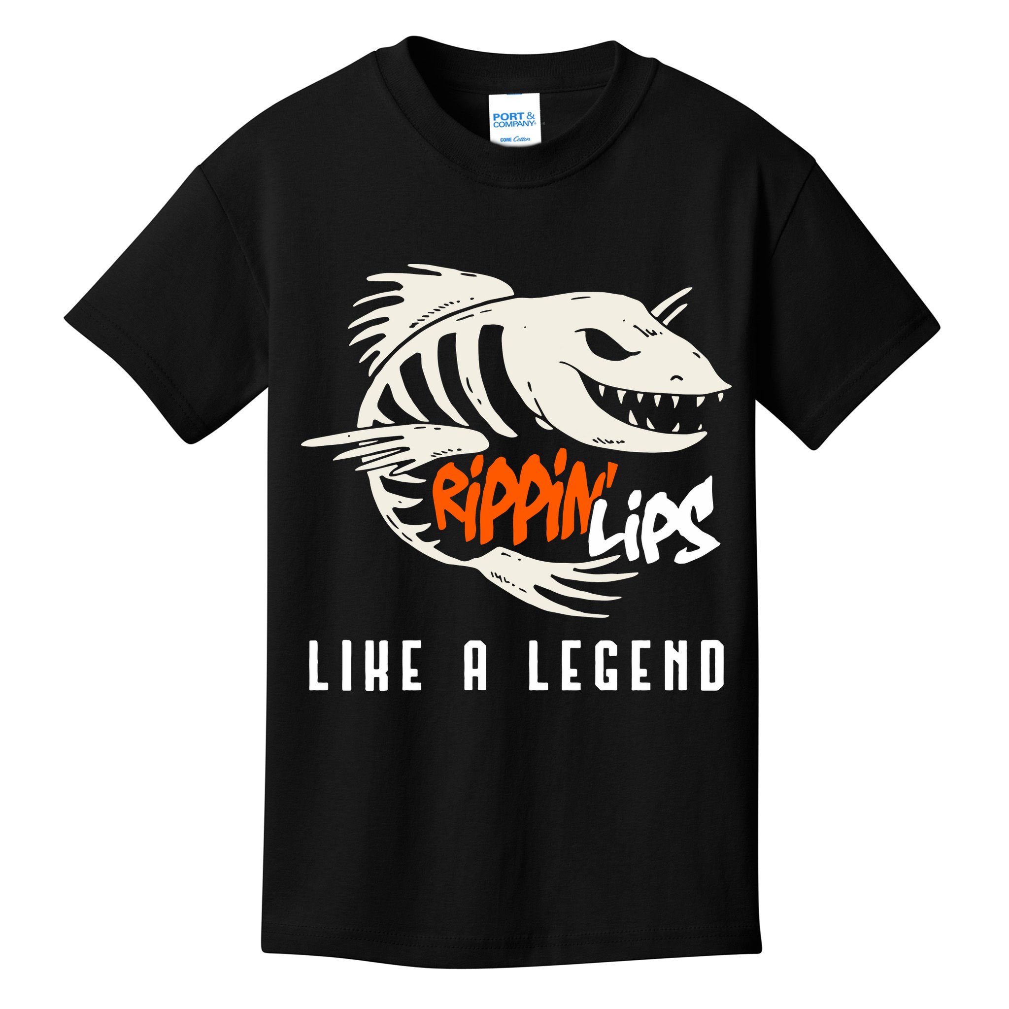 Fishing Rippin Lips Like A Legend Fish Bones Kids T-Shirt