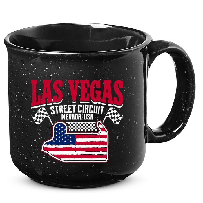 Formula Racing Las Vegas Circuit Open Wheel Car Usa Flag 15oz Campfire Ceramic Mug