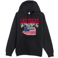 Formula Racing Las Vegas Circuit Open Wheel Car Usa Flag Premium Pullover Hoodie