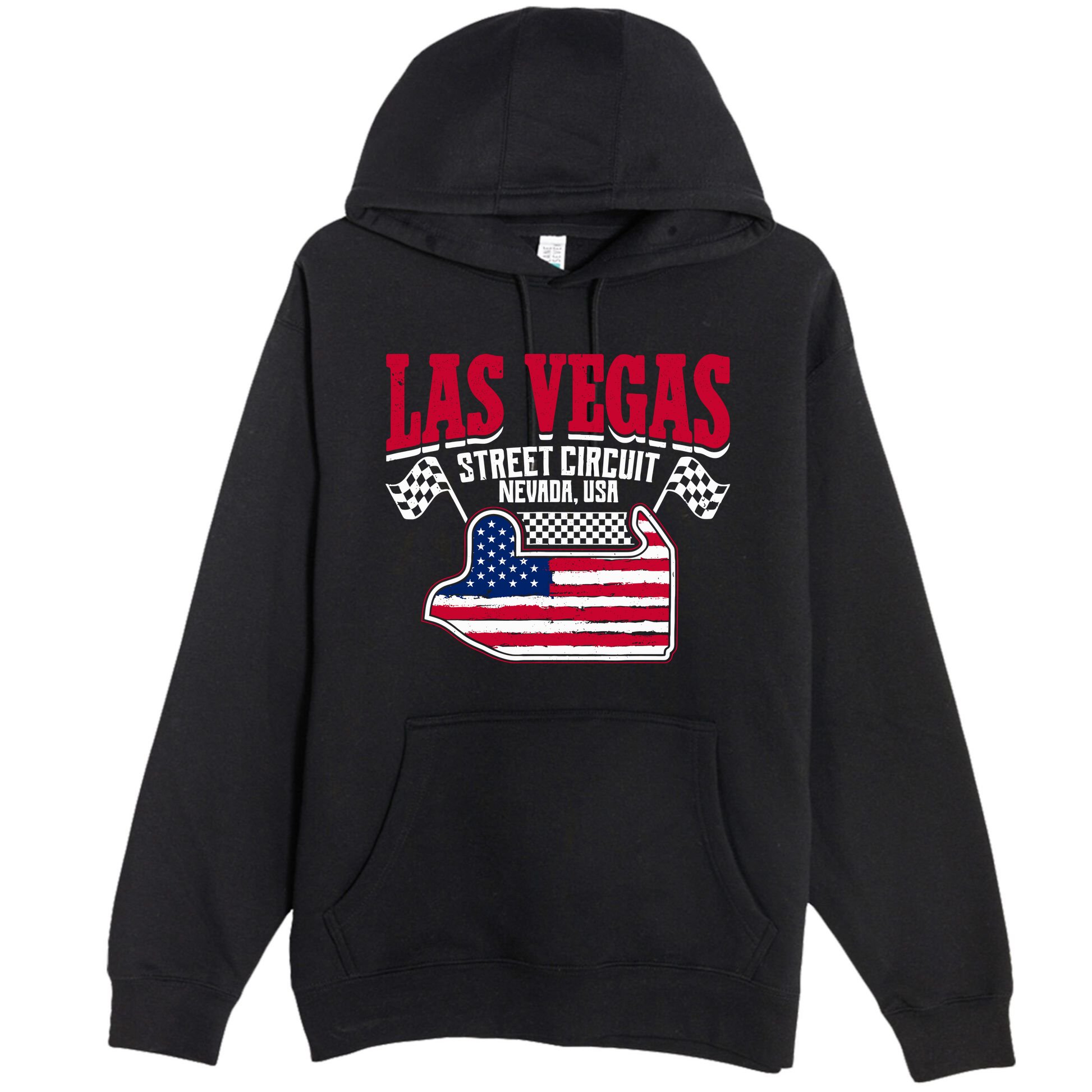 Formula Racing Las Vegas Circuit Open Wheel Car Usa Flag Premium Pullover Hoodie