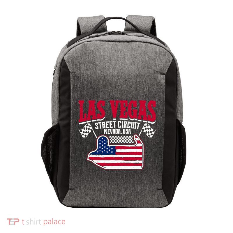 Formula Racing Las Vegas Circuit Open Wheel Car Usa Flag Vector Backpack