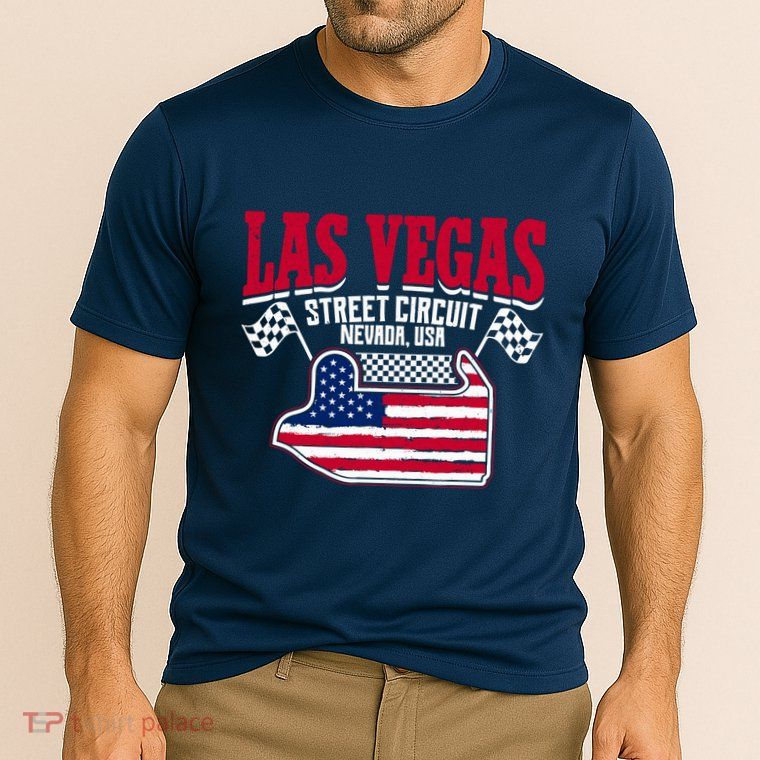 Formula Racing Las Vegas Circuit Open Wheel Car Usa Flag Performance Shirt