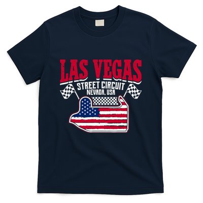 Formula Racing Las Vegas Circuit Open Wheel Car Usa Flag T-Shirt