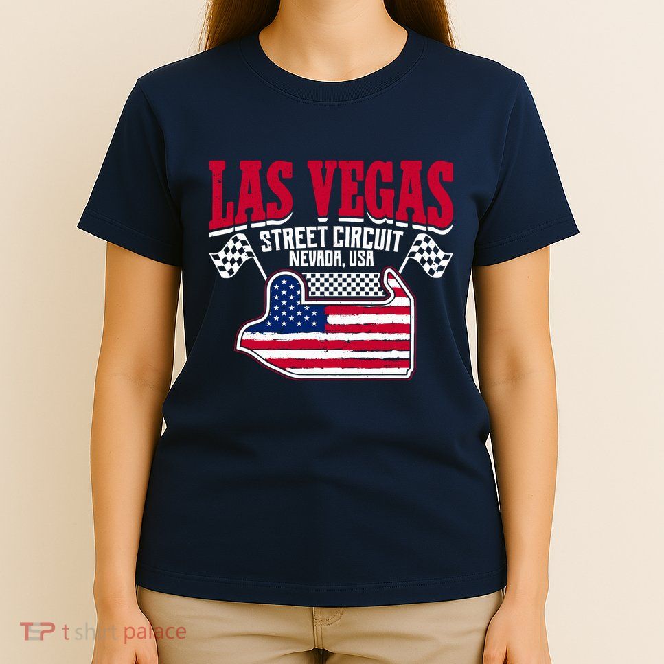 Formula Racing Las Vegas Circuit Open Wheel Car Usa Flag T-Shirt