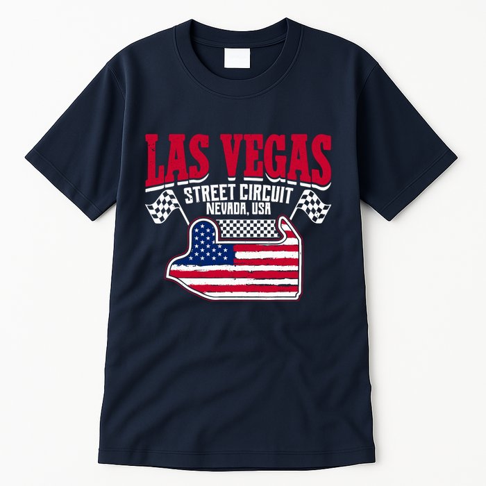 Formula Racing Las Vegas Circuit Open Wheel Car Usa Flag Tall T-Shirt