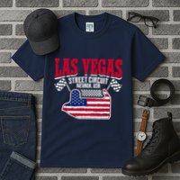 Formula Racing Las Vegas Circuit Open Wheel Car Usa Flag Tall T-Shirt