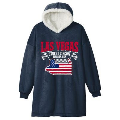 Formula Racing Las Vegas Circuit Open Wheel Car Usa Flag Hooded Wearable Blanket