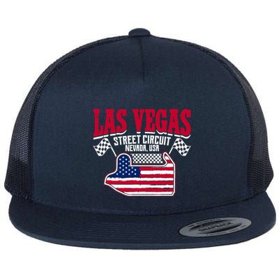Formula Racing Las Vegas Circuit Open Wheel Car Usa Flag Flatbill Hat