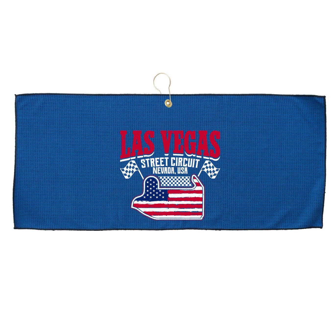 Formula Racing Las Vegas Circuit Open Wheel Car Usa Flag Large Microfiber Waffle Golf Towel