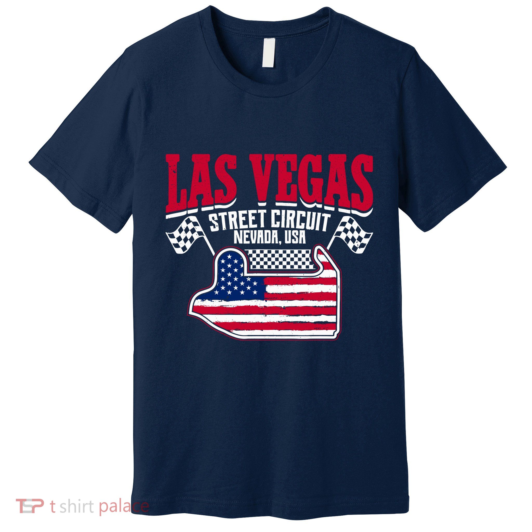 Formula Racing Las Vegas Circuit Open Wheel Car Usa Flag Premium T-Shirt