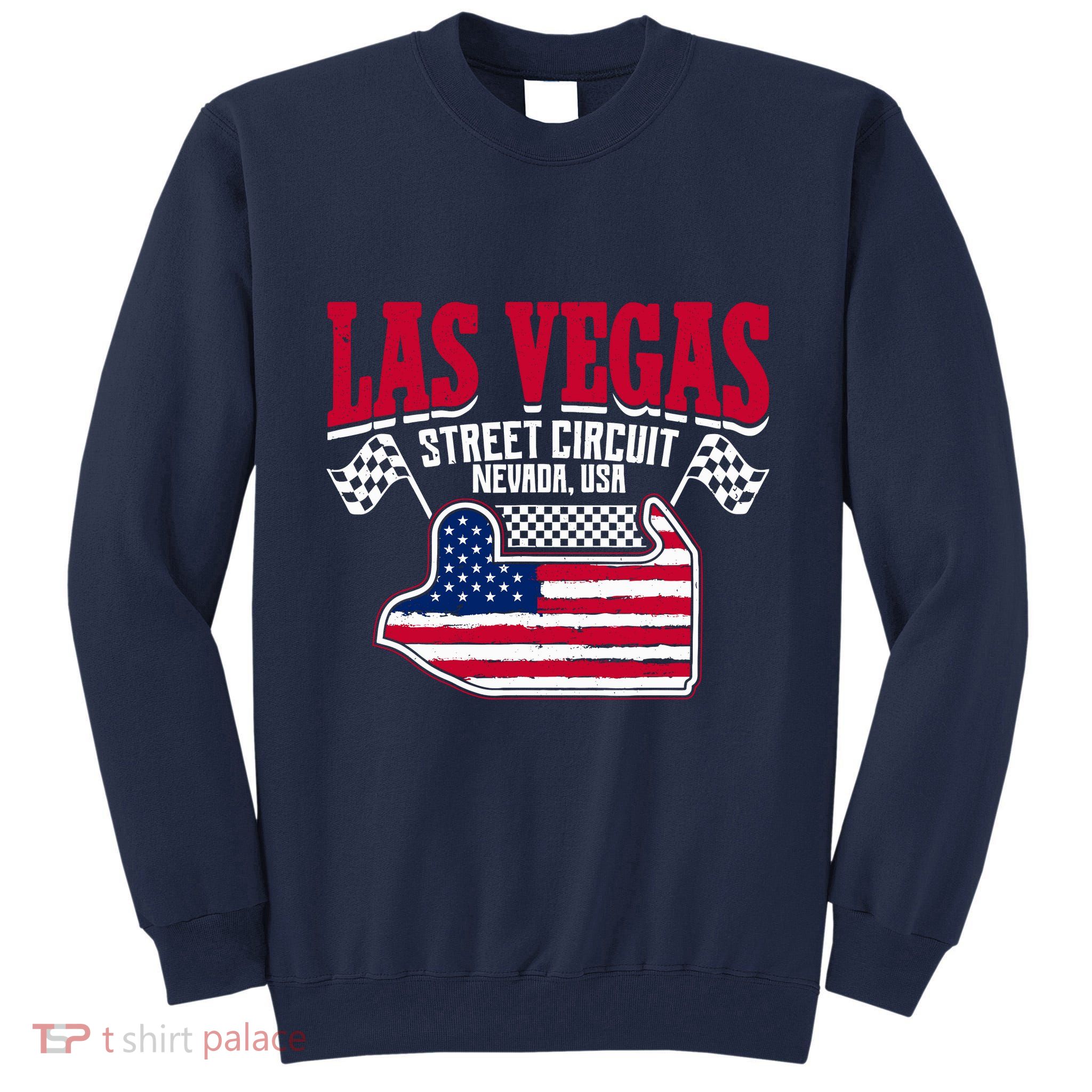 Formula Racing Las Vegas Circuit Open Wheel Car Usa Flag Tall Sweatshirt