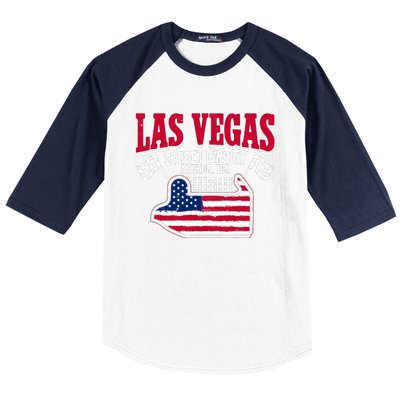 Formula Racing Las Vegas Circuit Open Wheel Car Usa Flag Baseball Sleeve Shirt