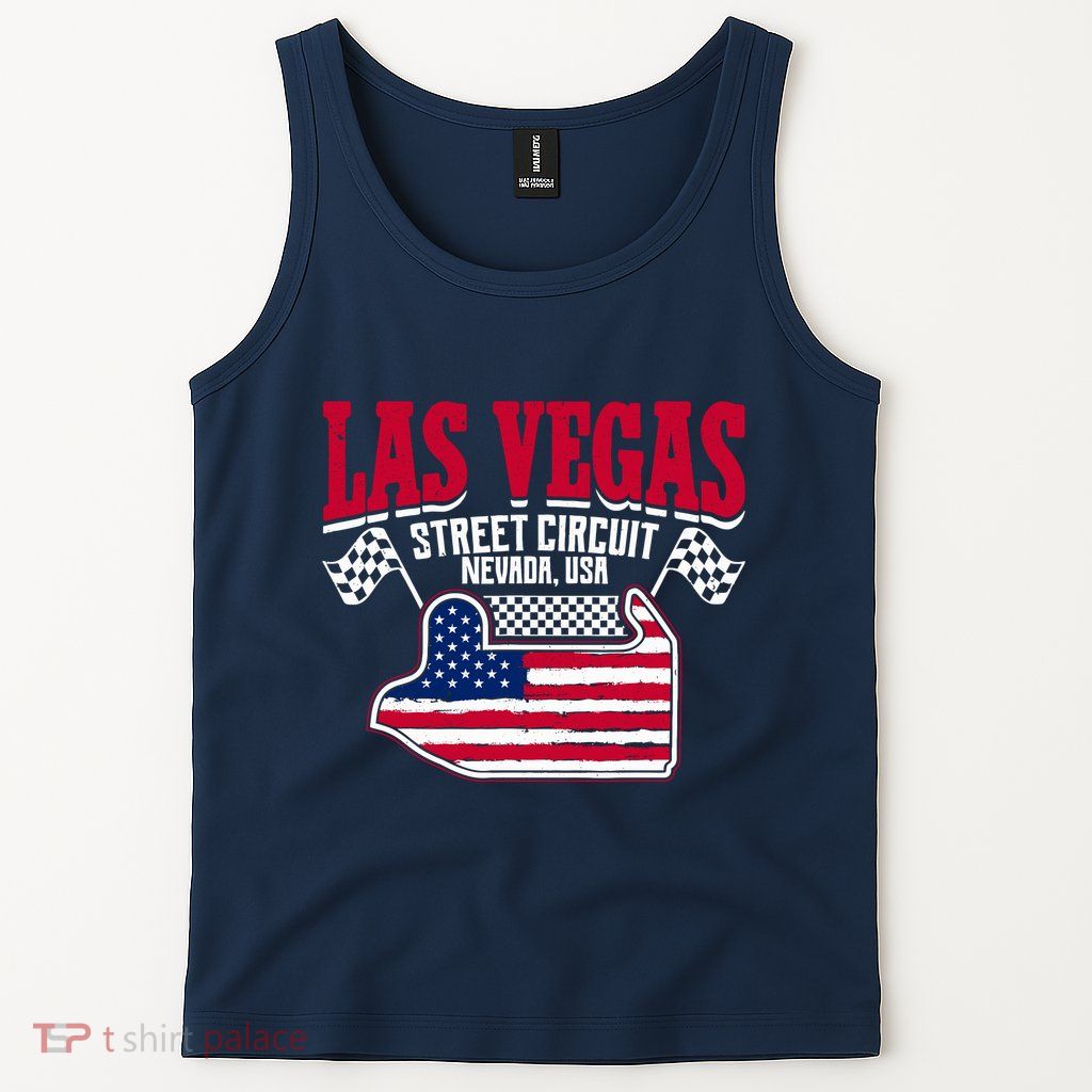 Formula Racing Las Vegas Circuit Open Wheel Car Usa Flag Tank Top
