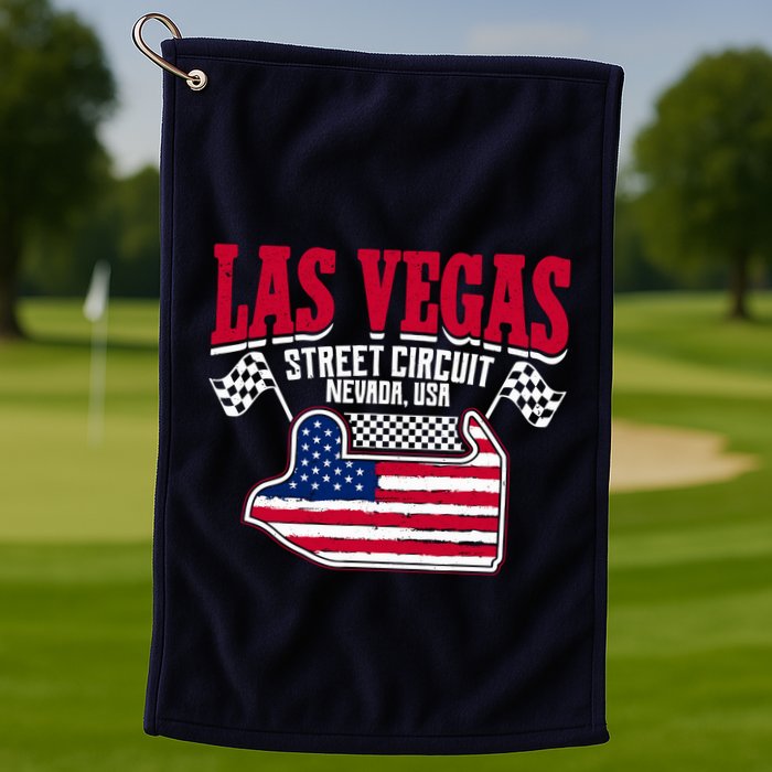 Formula Racing Las Vegas Circuit Open Wheel Car Usa Flag Golf Towel