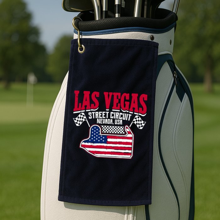 Formula Racing Las Vegas Circuit Open Wheel Car Usa Flag Golf Towel