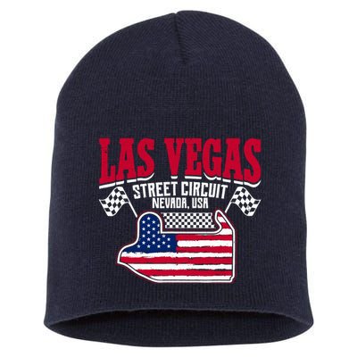 Formula Racing Las Vegas Circuit Open Wheel Car Usa Flag Short Acrylic Beanie