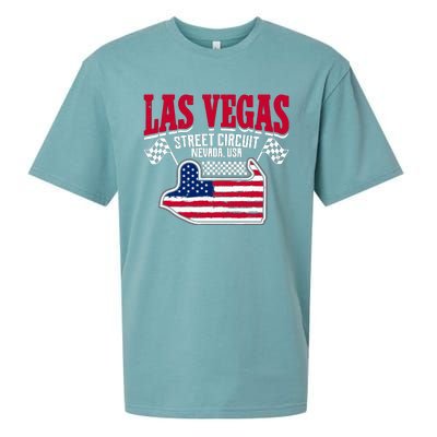 Formula Racing Las Vegas Circuit Open Wheel Car Usa Flag Sueded Cloud Jersey T-Shirt