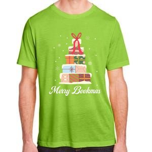 Funny Reading Lover Christmas Merry Bookmas Books Pine Tree Adult ChromaSoft Performance T-Shirt