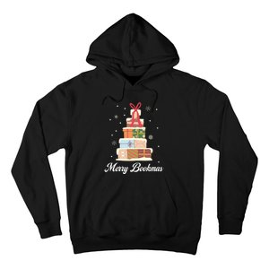 Funny Reading Lover Christmas Merry Bookmas Books Pine Tree Hoodie