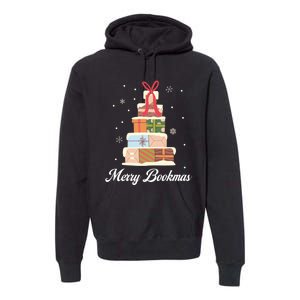 Funny Reading Lover Christmas Merry Bookmas Books Pine Tree Premium Hoodie