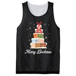 Funny Reading Lover Christmas Merry Bookmas Books Pine Tree Mesh Reversible Basketball Jersey Tank