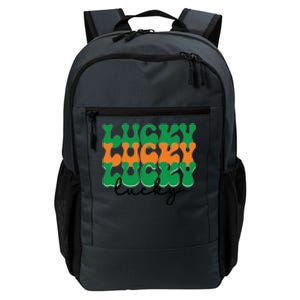 Funny Retro Lucky Shamrock Groovy St Patricks Day Daily Commute Backpack