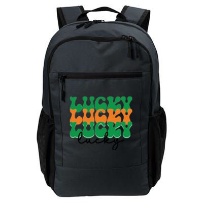 Funny Retro Lucky Shamrock Groovy St Patricks Day Daily Commute Backpack