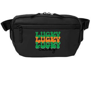 Funny Retro Lucky Shamrock Groovy St Patricks Day Crossbody Pack