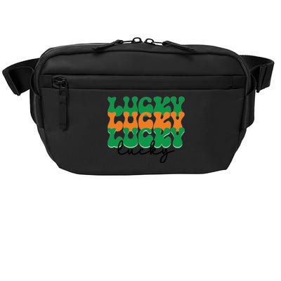 Funny Retro Lucky Shamrock Groovy St Patricks Day Crossbody Pack