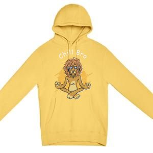 Funny Rasta Lion Chill Bro Namaste Yoga Gift Premium Pullover Hoodie