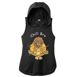 Funny Rasta Lion Chill Bro Namaste Yoga Gift Ladies PosiCharge Tri-Blend Wicking Draft Hoodie Tank