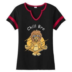 Funny Rasta Lion Chill Bro Namaste Yoga Gift Ladies Halftime Notch Neck Tee