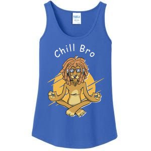 Funny Rasta Lion Chill Bro Namaste Yoga Gift Ladies Essential Tank