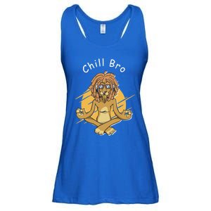 Funny Rasta Lion Chill Bro Namaste Yoga Gift Ladies Essential Flowy Tank