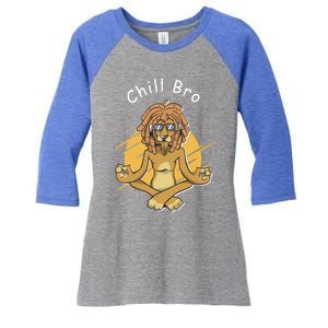 Funny Rasta Lion Chill Bro Namaste Yoga Gift Women's Tri-Blend 3/4-Sleeve Raglan Shirt