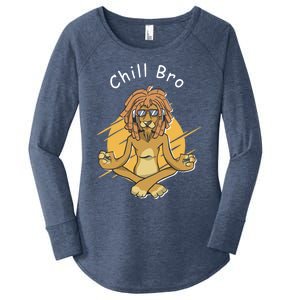 Funny Rasta Lion Chill Bro Namaste Yoga Gift Women's Perfect Tri Tunic Long Sleeve Shirt