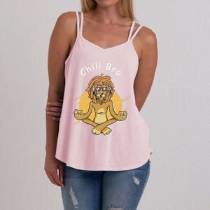 Funny Rasta Lion Chill Bro Namaste Yoga Gift Women's Strappy Tank