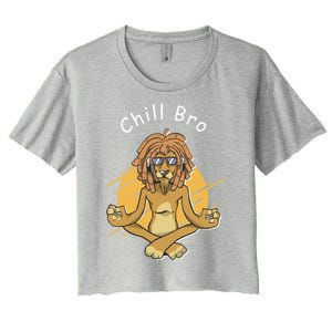 Funny Rasta Lion Chill Bro Namaste Yoga Gift Women's Crop Top Tee