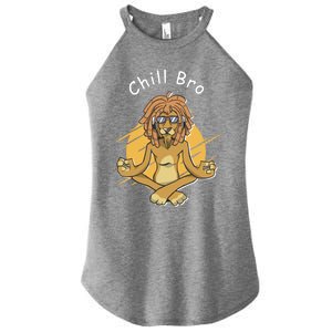 Funny Rasta Lion Chill Bro Namaste Yoga Gift Women's Perfect Tri Rocker Tank