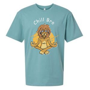 Funny Rasta Lion Chill Bro Namaste Yoga Gift Sueded Cloud Jersey T-Shirt