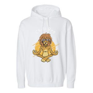 Funny Rasta Lion Chill Bro Namaste Yoga Gift Garment-Dyed Fleece Hoodie