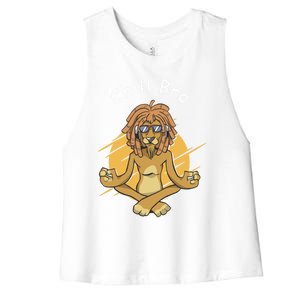 Funny Rasta Lion Chill Bro Namaste Yoga Gift Women's Racerback Cropped Tank