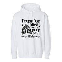 Funny RT Life Respiratory Therapist Respiratory Therapy Garment-Dyed Fleece Hoodie