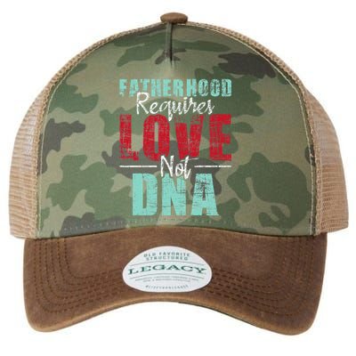 Fatherhood Requires Love Not DNA - Stepdad Stepfather Family Legacy Tie Dye Trucker Hat