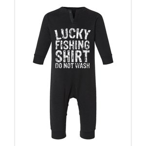 Funny Retro Lucky Fishing Do Not Wash Fishers Infant Fleece One Piece