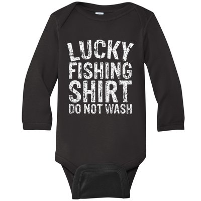 Funny Retro Lucky Fishing Do Not Wash Fishers Baby Long Sleeve Bodysuit