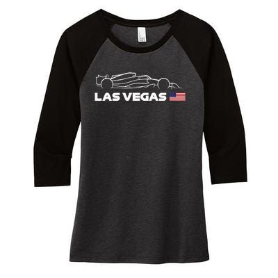 Formula Racing Las Vegas Grand Prix Custom Women's Tri-Blend 3/4-Sleeve Raglan Shirt