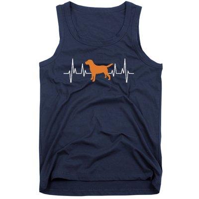 Fox Red Lab Heartbeat Valentine's Day Dog Labrador Retriever Tank Top